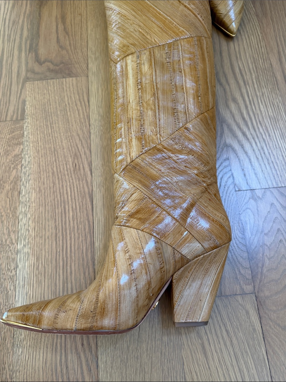 Tory Burch patchwork Lila eel leather knee boots size 9.5 vintage feel - Picture 4 of 14